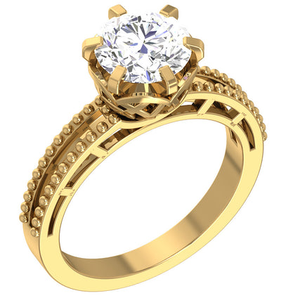 1.90 carat Round Cut diamond Solitaire Engagement ring I1 G 14K Solid Gold 6 Prong