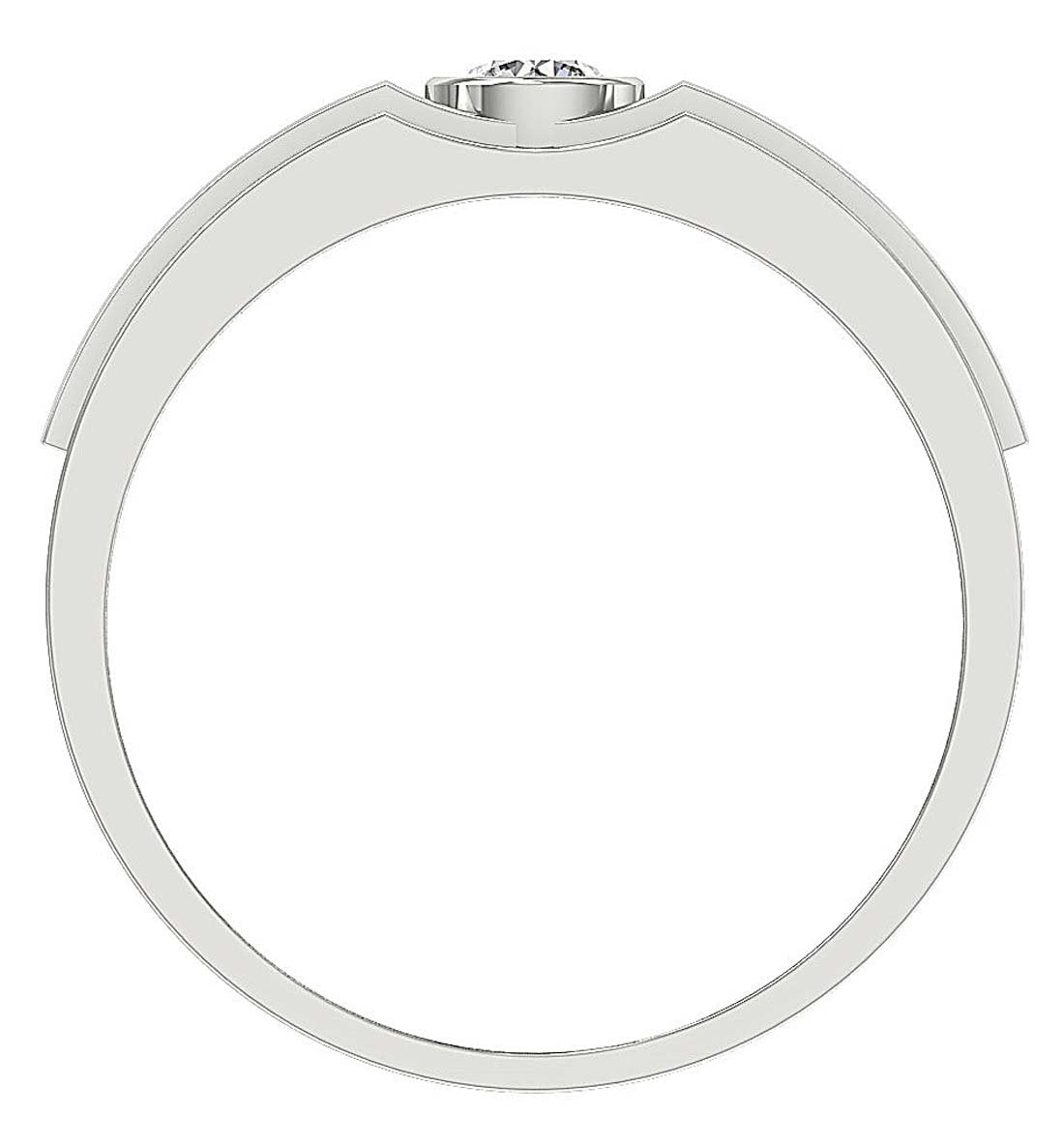 Men Solitaire Engagement Ring Natural Diamond 14k White Yellow Rose Gold SI1/I1 G 0.30 Ct Bezel Set