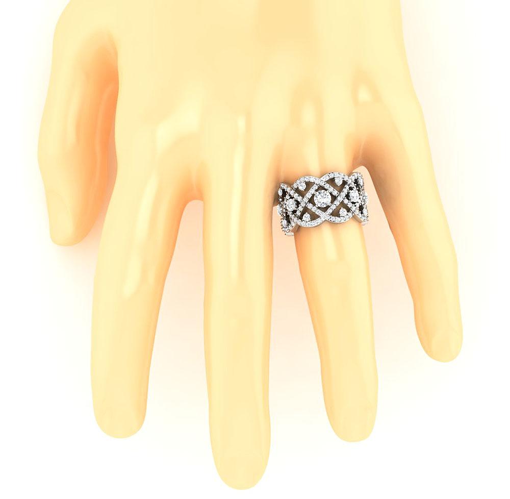 Natural Diamond Eternity Engagement Ring SI1 G 3.85carat 14k White Gold Prong Set 13.00 MM