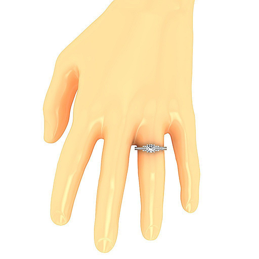 Accent With Solitaire Anniversary Natural Diamond Ring I1 G 1.10 Ct 14k Solid Gold