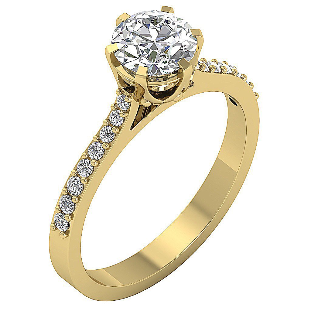 Round Diamond Solitaire Anniversary Ring 14k Two Tone Gold I1 G 1.35 Ct Prong Set 8.60 MM