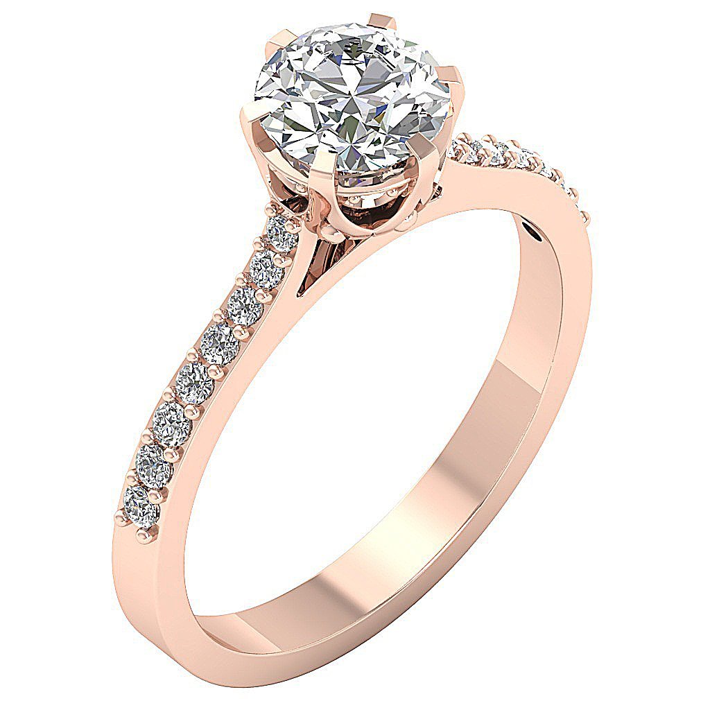 Round Diamond Solitaire Anniversary Ring 14k Two Tone Gold I1 G 1.35 Ct Prong Set 8.60 MM