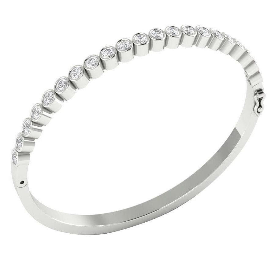 Diamond Bangles VVS1/VS1/SI1/I1 1.85Ct Natural Diamonds 14k/18k White Yellow Rose Gold Bezel Set