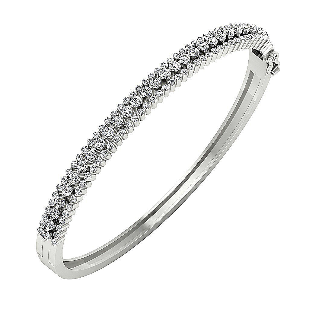 Diamond Bangles 14k/18k Solid Gold Round Diamonds VVS1/VS1/SI1/I1 2.00Ct