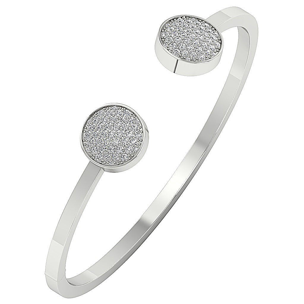 Natural Diamond Bangles VVS1/VS1/SI1/I1 1.00 Ct 14k/18k White Yellow Rose Gold
