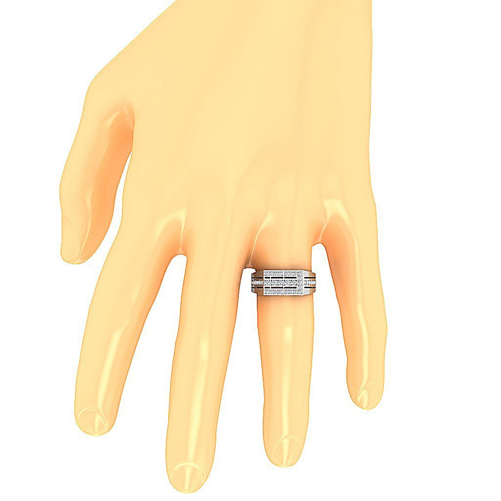 Mens Wedding Ring SI1/I1 G 0.80Ct 14k Solid Gold Natural Diamonds Channel Set Width 8.00MM