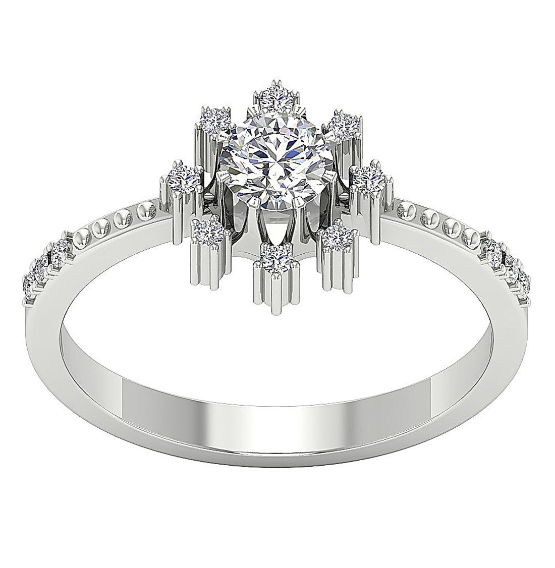 Accent Solitaire Anniversary Ring Round Diamond 14k Yellow Gold I1 G 0.60 Ct Prong Set