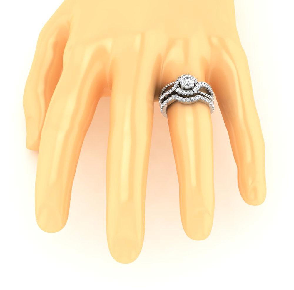 Split Shank Bridal Wedding Ring Set SI1 G 1.75 Carat Natural Diamonds 14K Solid Gold