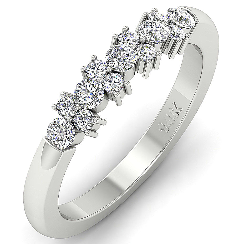 14K Solid Gold Anniversary Ring Round Diamond I1 G 0.75 Ct Prong Set