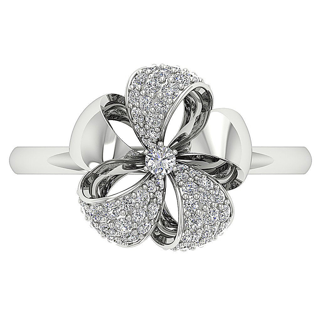 14K Rose Gold Designer Anniversary Ring Round Diamond SI1 G 0.60 Ct Prong Set 13.50 MM