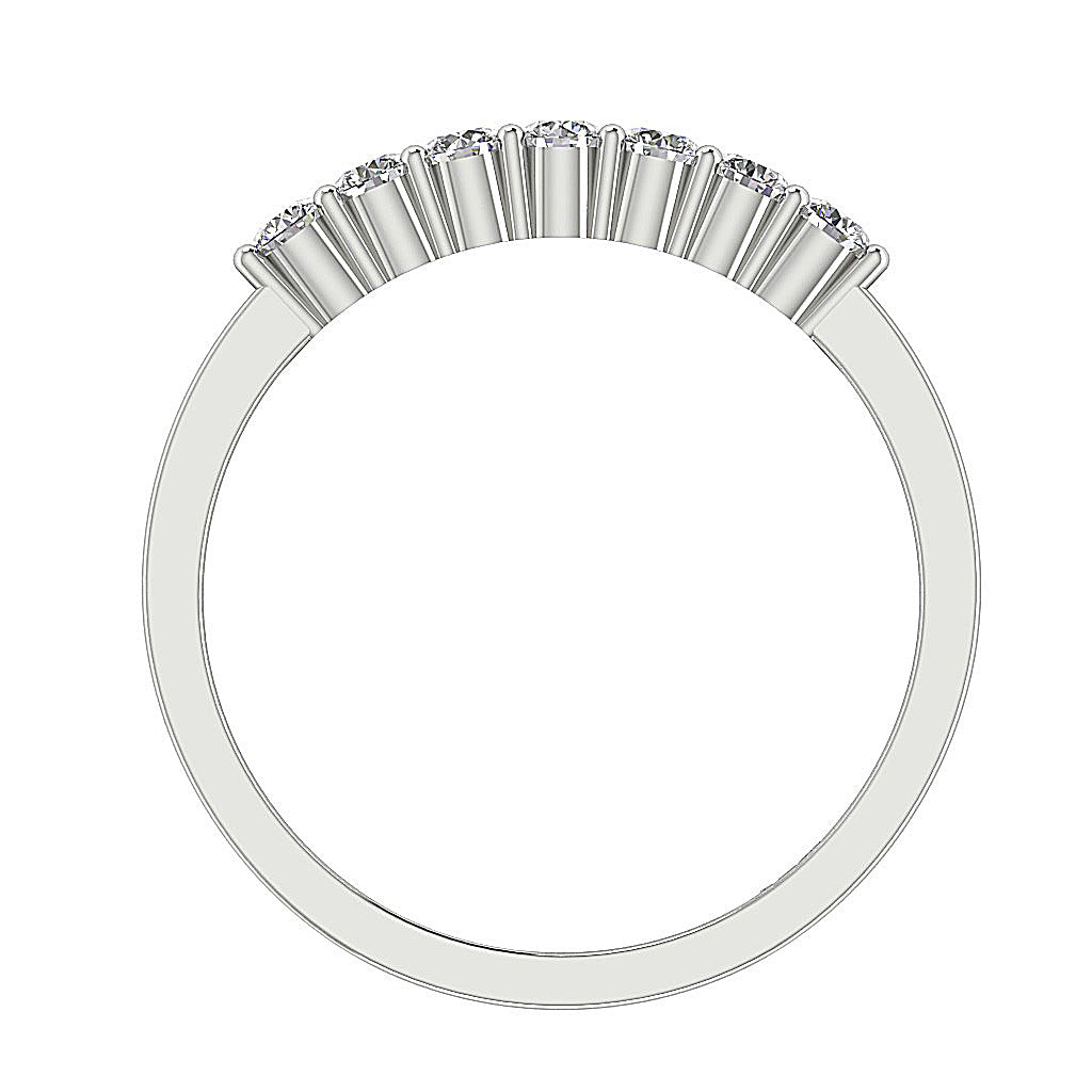 Anniversary Ring Round Diamond I1 G 0.45 Ct 14K White Gold Prong Set