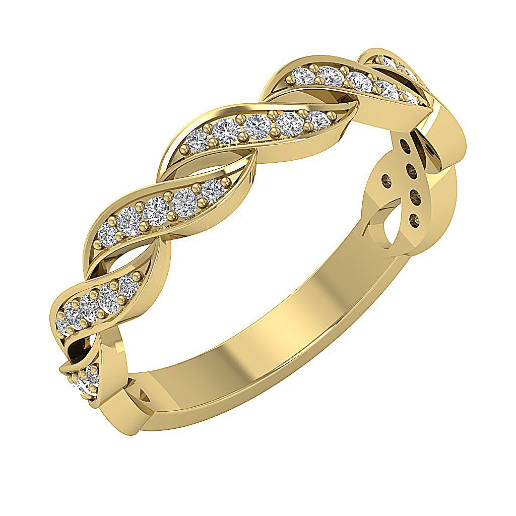 Natural Diamond Prong Set 14K White Yellow Rose Gold Anniversary Ring I1 G 0.40 Ct 4.20MM