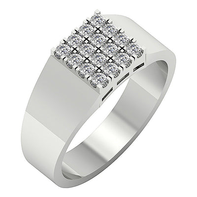 Mens Wedding Ring 14k Solid Gold SI1/I1 G 0.60Ct Natural Diamond Prong Set Width 9.00MM