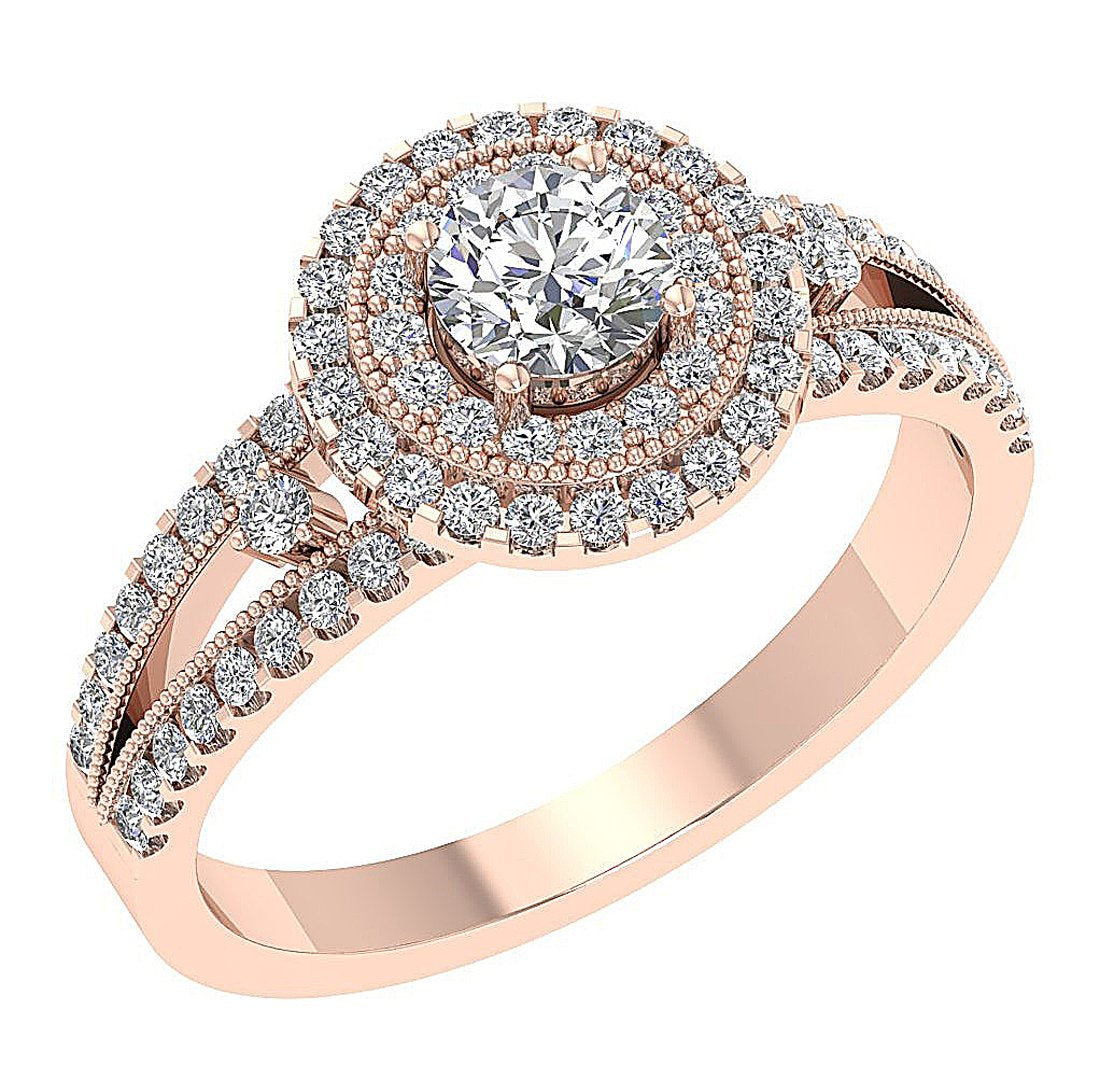 11.05 MM SI1 G 1.20 Ct Accent Solitaire Engagement Ring Natural Diamond 14k White Yellow Rose Gold Prong Set