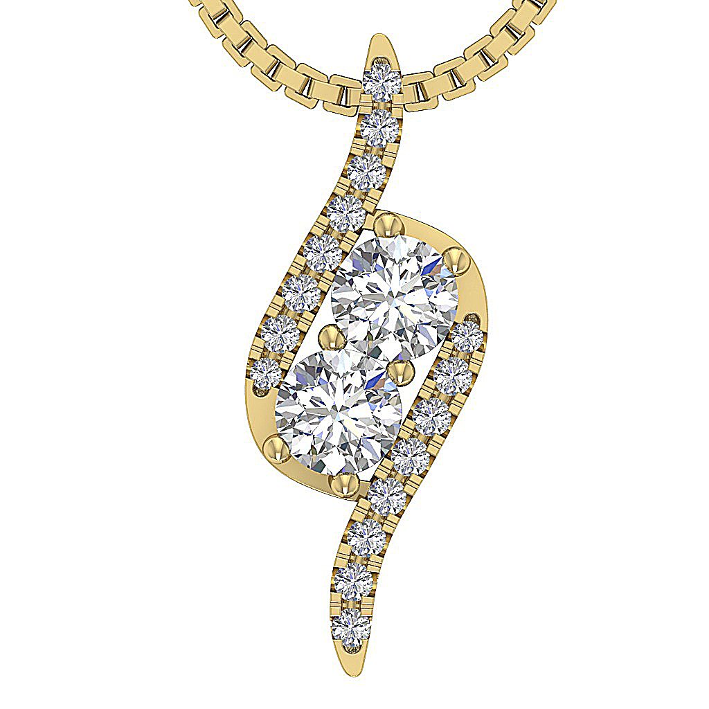 Genuine Diamonds SI1/I1 G 0.50 Carat Designer Fashion Pendants 14k/18k Gold