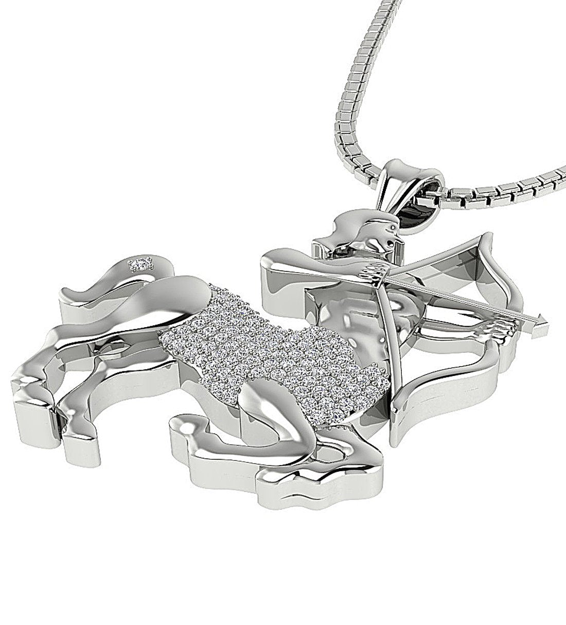 I1/SI1 0.40 Ct Sagittarius Zodiac Sign Pendant Necklace 14K/18K Gold Round Diamond