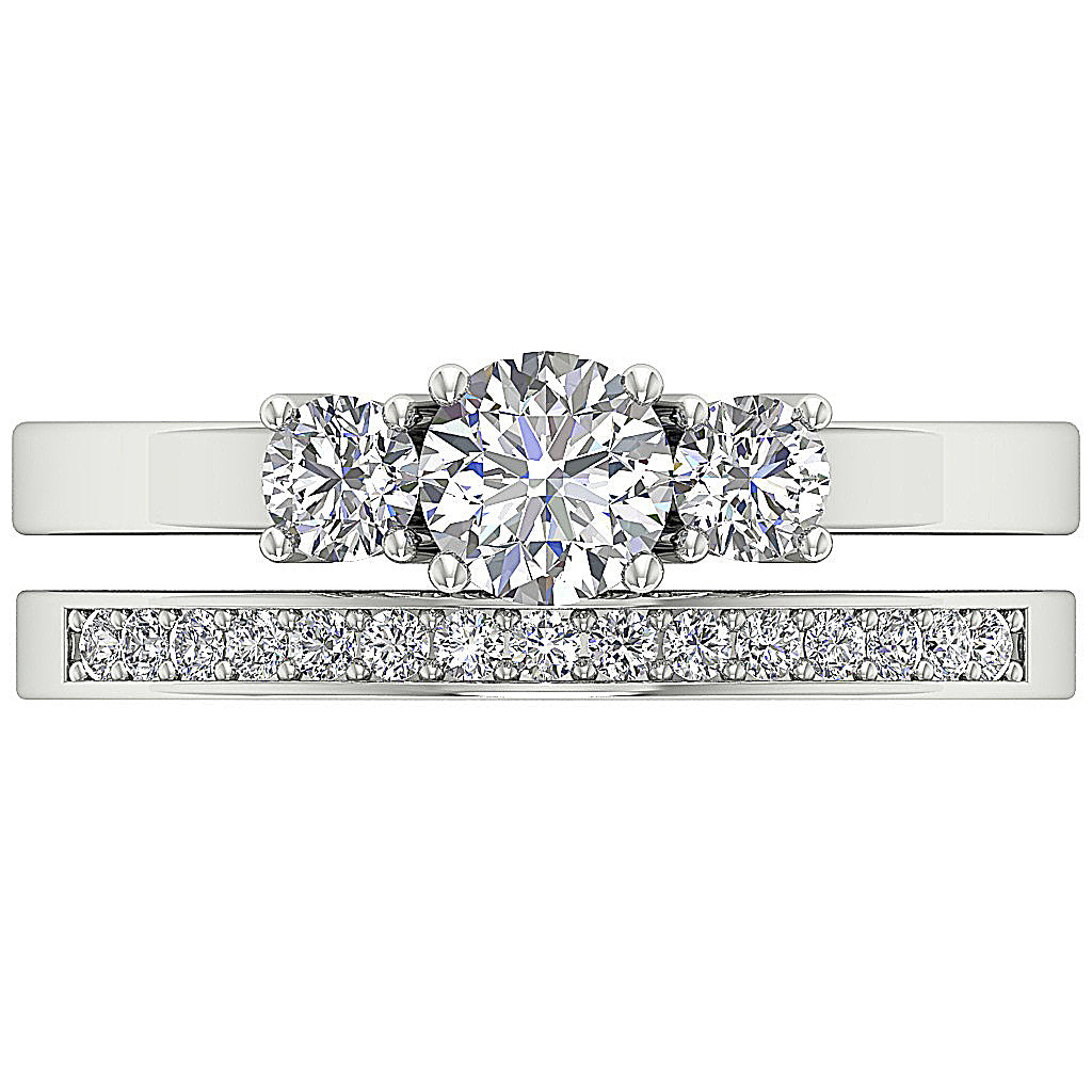 RoundDiamondBridalRingPaveSetTopView