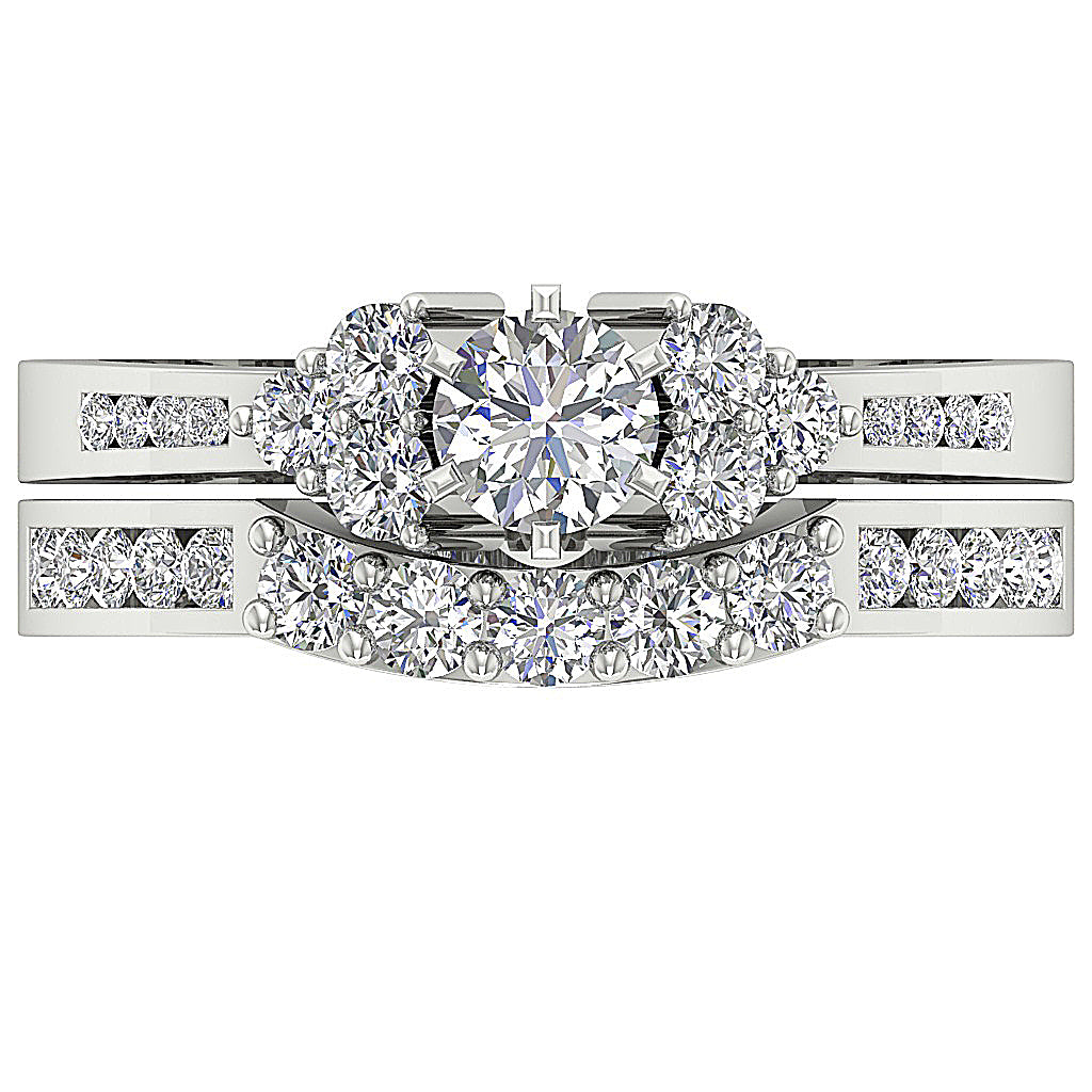 RoundDiamondBridalRingProngSetTopView