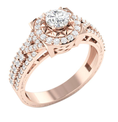 I1 G 1.00 Carat Genuine Diamond Designer Anniversary Ring 14k Solid Gold
