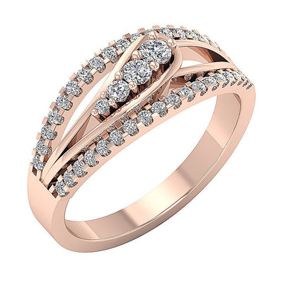 Genuine Round Cut Wedding Ring SI1 G 0.65 Ct 14K Solid Gold 8.35 MM