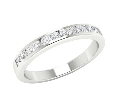 I1 G 0.55 Ct Designer Wedding Ring Genuine Diamond 14K Rose Gold Channel Set 3.00 MM