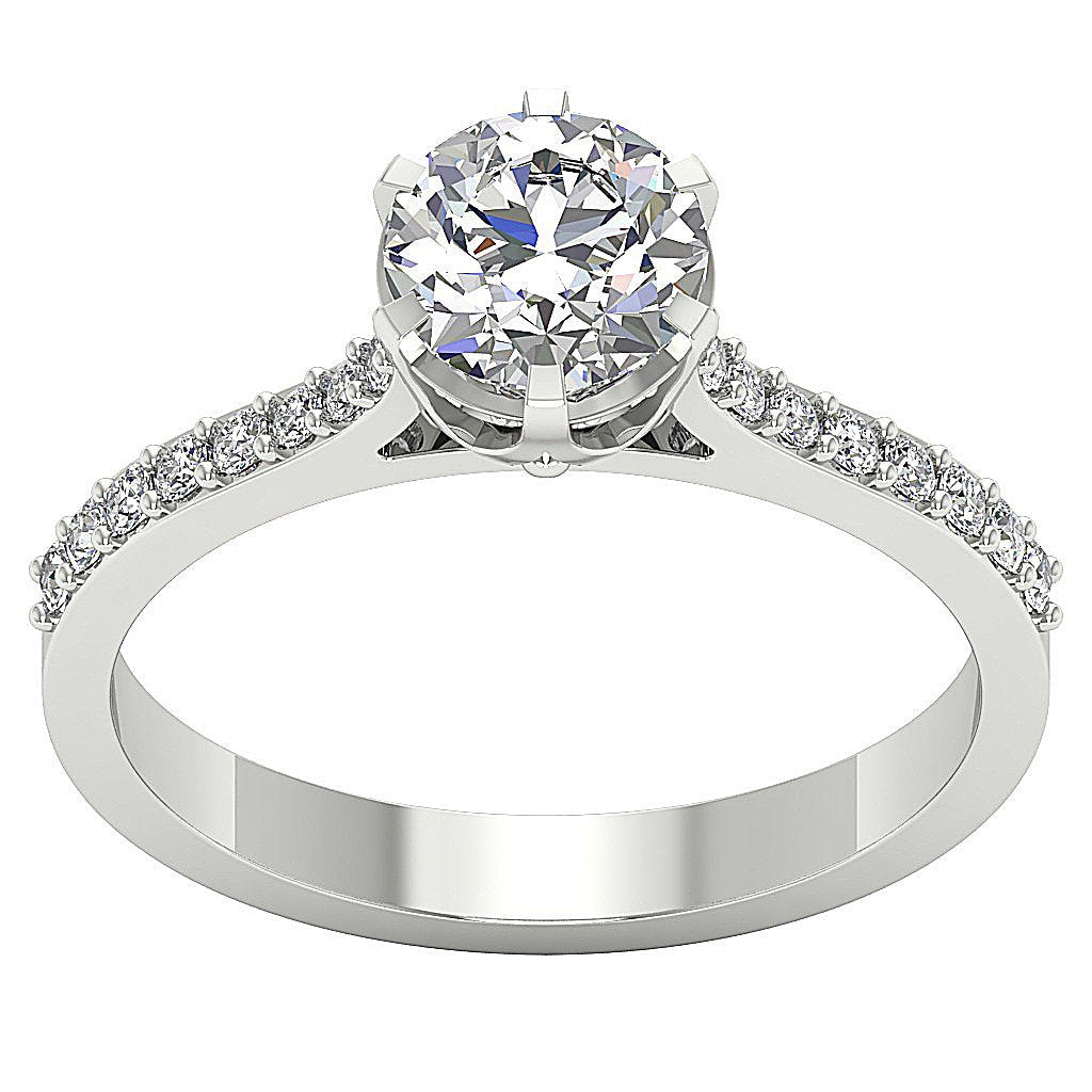 Round Diamond Solitaire Anniversary Ring 14k Two Tone Gold I1 G 1.35 Ct Prong Set 8.60 MM
