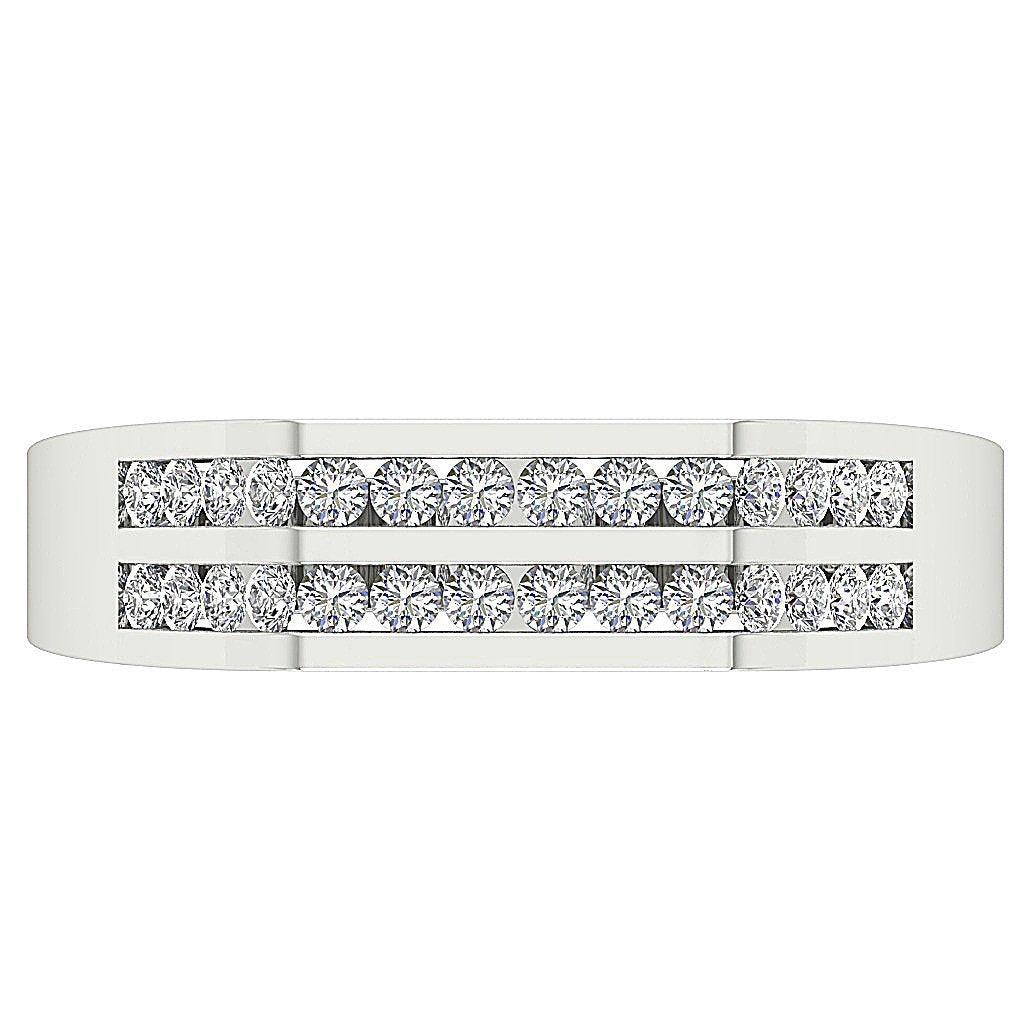 SI1/I1 G 0.60Ct Mens Wedding Ring 14k Solid Gold Natural Diamonds Channel Set Width 5.00MM