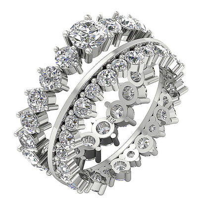 Bridal Anniversary Ring Prong Set I1 G 4.25 Ct Round Diamond 8.40 MM 14K Solid Gold