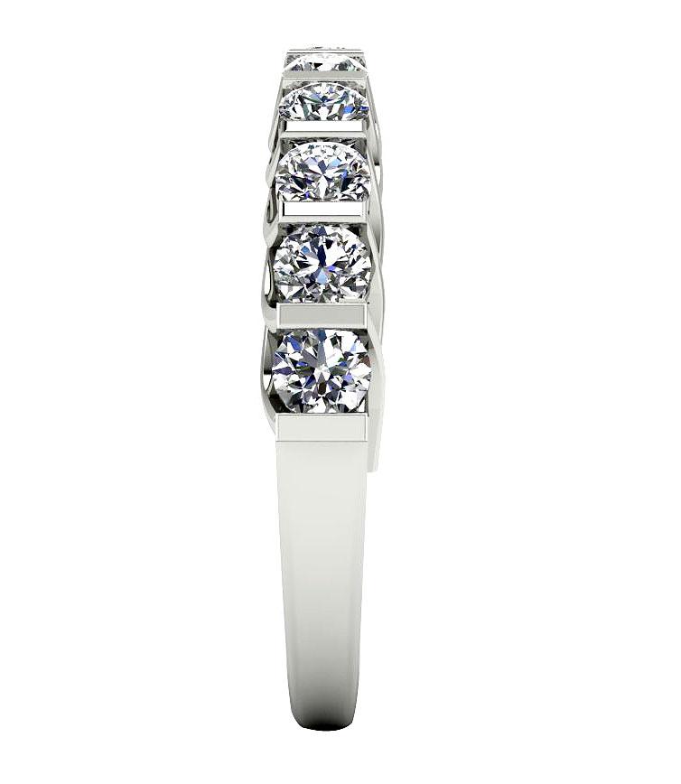 14K Rose Gold Designer Fashion Wedding Ring Genuine Diamond VS1 E 0.60 Ct Bar Set 3.60 MM