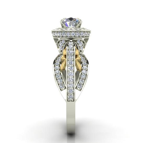 Natural Diamond Designer Engagement Ring SI1 G 2.00 Ct 14k White Gold Prong Set 10.30 MM