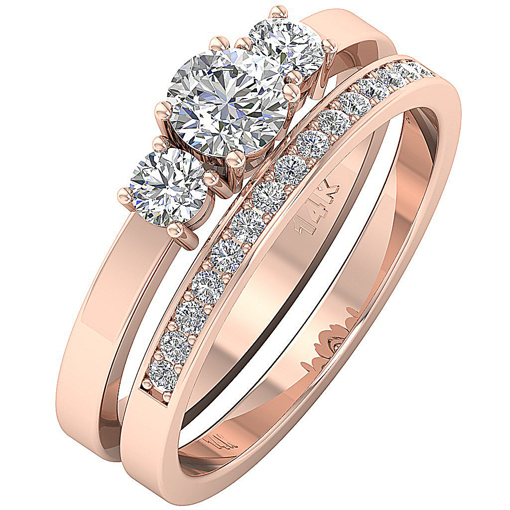 SideViewVintageStyleBridalWeddingRingSet