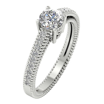 5.50 MM Accent Solitaire Wedding Ring Genuine Diamond I1 G 1.00 Ct 14k Solid Gold Prong Set