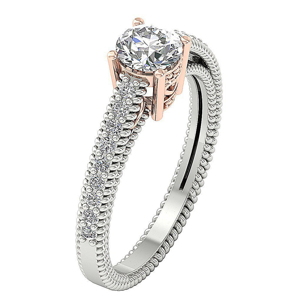 5.50 MM Accent Solitaire Wedding Ring Genuine Diamond I1 G 1.00 Ct 14k Solid Gold Prong Set