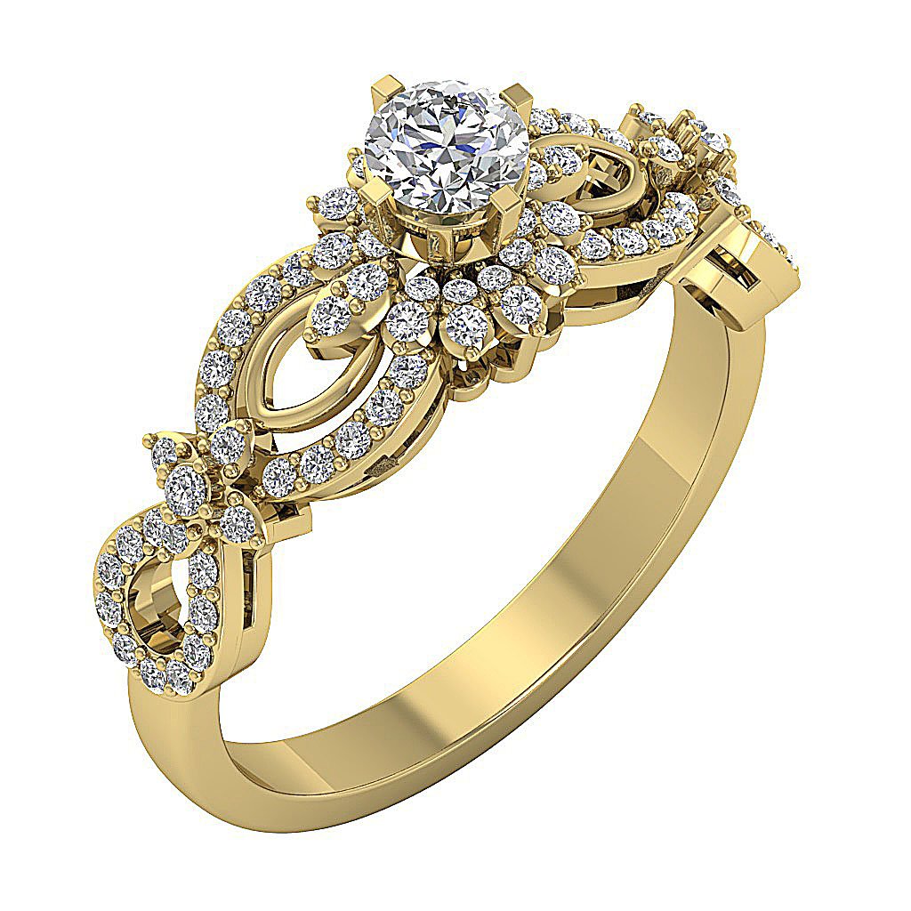 Beautiful Wedding Ring Set FT122 Made of Yellow Gold with Diamonds - Online  Shop for Wedding Rings