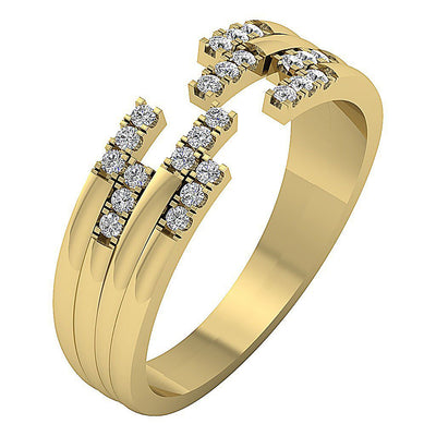 Designer Wedding Ring Genuine Diamond I1 G 0.30 Ct 14K White Yellow Rose Gold Prong Set 6.20 MM
