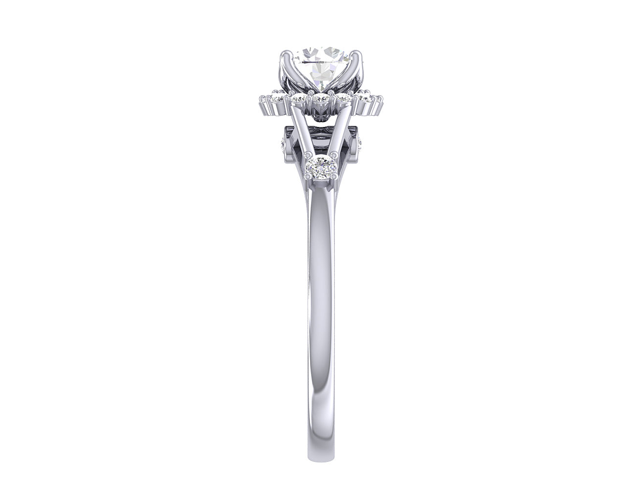 Designer Solitaire Halo Engagement Anniversary Ring SI1 G 1.00 Carat Round Cut Diamond 14K White Gold