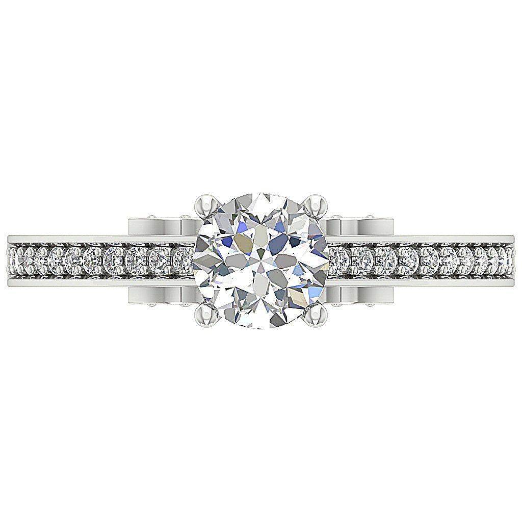 Accent With Solitaire Anniversary Natural Diamond Ring I1 G 1.10 Ct 14k Solid Gold