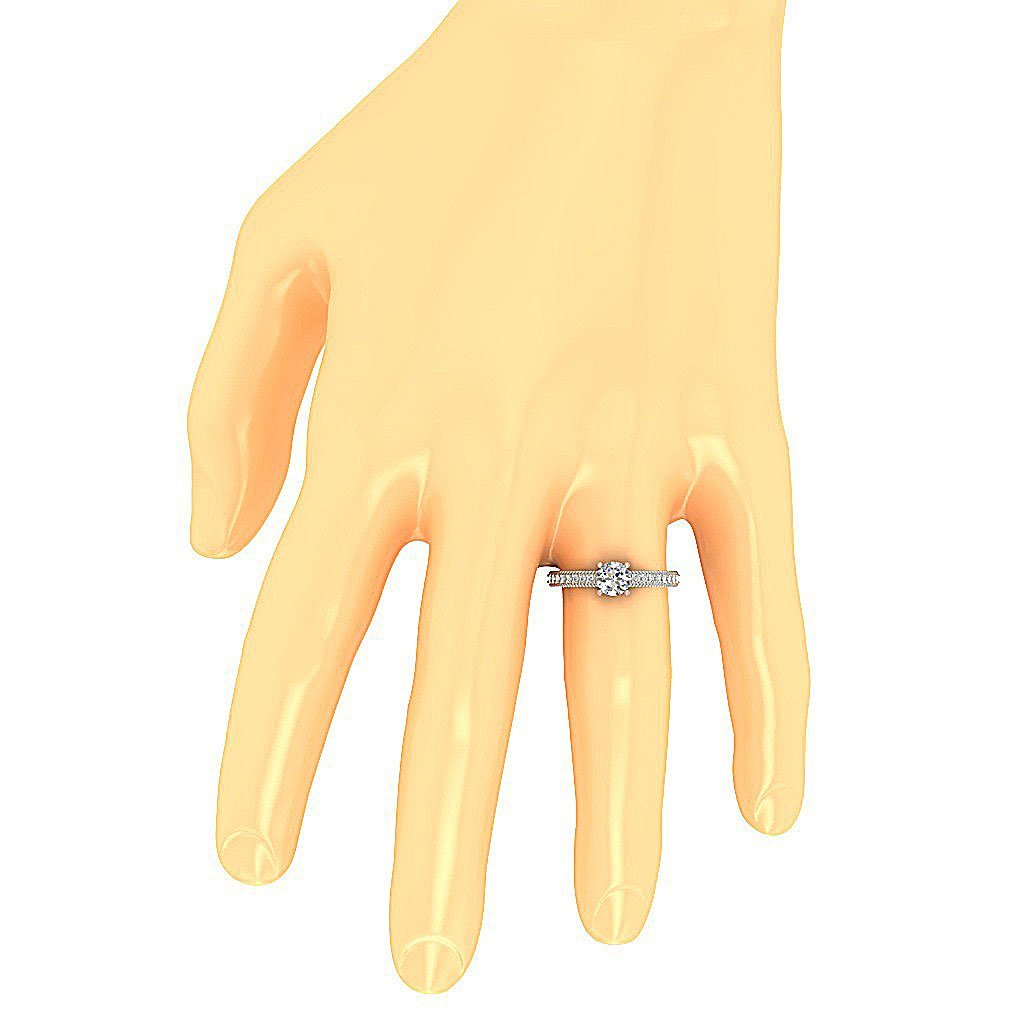 5.50 MM Accent Solitaire Wedding Ring Genuine Diamond I1 G 1.00 Ct 14k Solid Gold Prong Set
