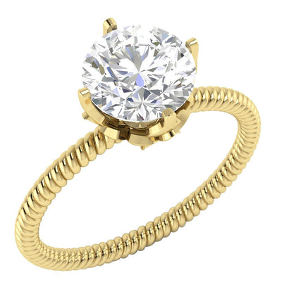 Designer Solitaire Anniversary Ring Round Diamond I1 G 1.10 Ct 14K White Gold Prong Set