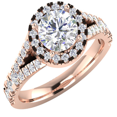 Split Shank Solitaire Halo Engagement Anniversary Ring I1 G 2.30 Ct Natural Diamond 14K White Yellow Rose Gold