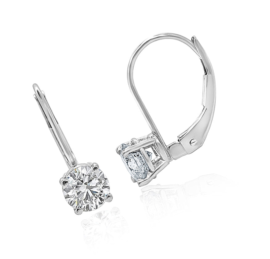 The Caroline 14k White Yellow Rose Gold Lever Back Studs Earring