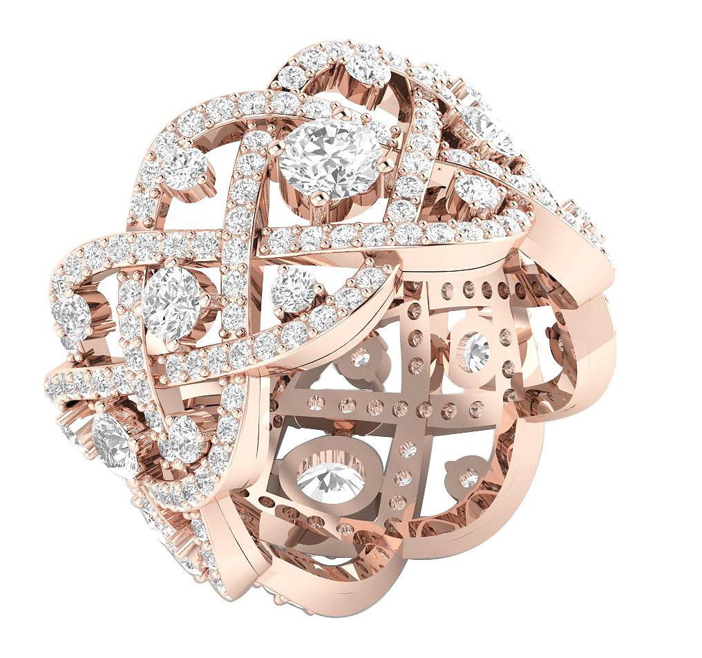 Natural Diamond Eternity Engagement Ring SI1 G 3.85carat 14k White Gold Prong Set 13.00 MM