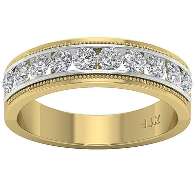Wedding Ring I1 G 1.00 Ct Genuine Diamond 14K White Gold Channel Set