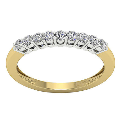 14K White Gold Genuine Diamond Wedding Ring I1 G 0.60 Ct Prong Set