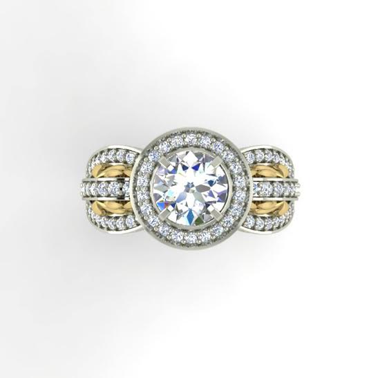 Natural Diamond Designer Engagement Ring SI1 G 2.00 Ct 14k White Gold Prong Set 10.30 MM