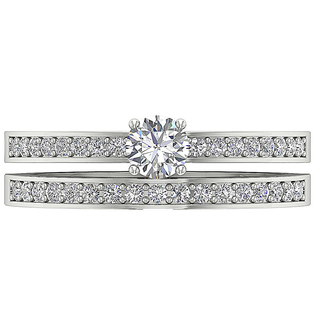 TopViewGenuineDiamondBridalRingSet14kGold