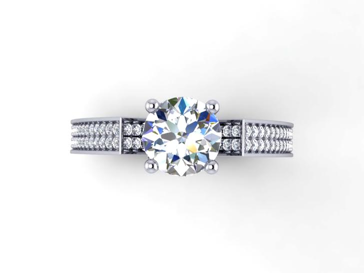 14k Solid Gold Genuine Diamond SI1 G 1.60 Carat Designer Unique Wedding Ring