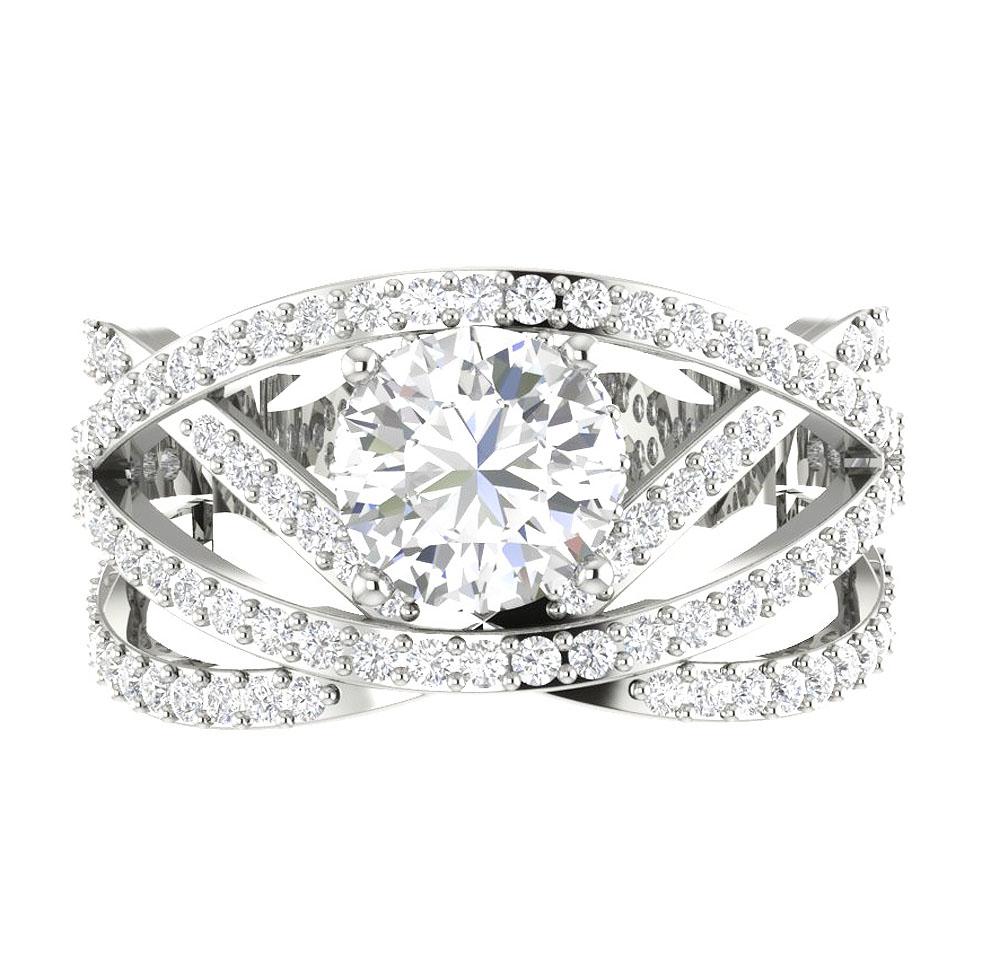 Designer Fashion Solitaire Ring I1 G 2.00 Carat Round Diamond 14k Solid Gold