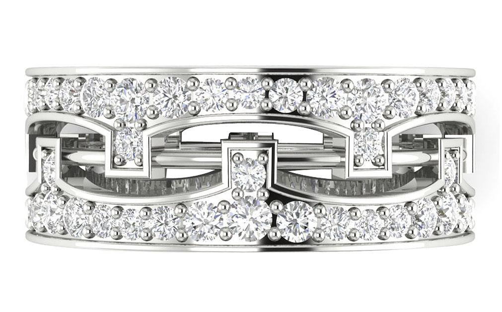Eternity Anniversary Ring Prong Set 14k White Gold Round Diamond SI1 G 2.00 Ct 8.10 MM