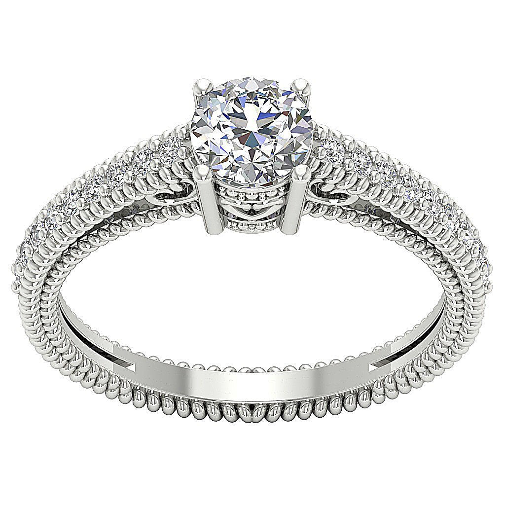 5.50 MM Accent Solitaire Wedding Ring Genuine Diamond I1 G 1.00 Ct 14k Solid Gold Prong Set